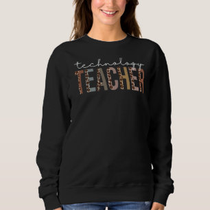 Technologie-Lehrer Leopard Anerkennung für Frauen Sweatshirt