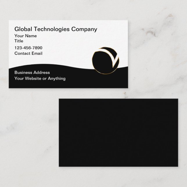 Technologie-Logo Einzigartige Visitenkarten Visitenkarte (Vorne/Hinten)