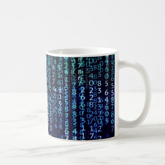 Technologie Matrix Binary Code Blau grün Kaffeetasse (Rechts)