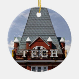 Technologie-Turm-Weihnachtsverzierung Keramik Ornament
