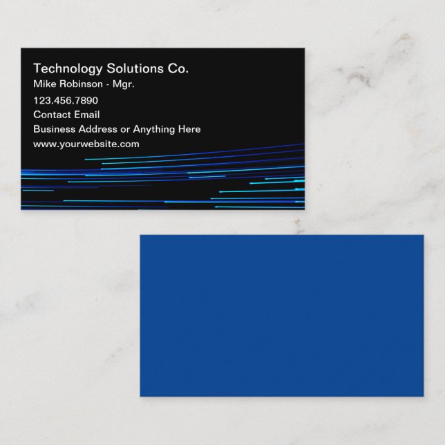 Technology Theme Business Cards Visitenkarte (Vorne/Hinten)