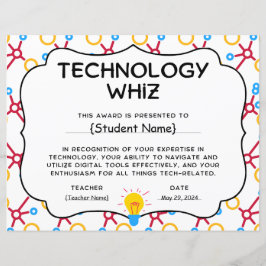 Technology Whiz Student Recognition Award