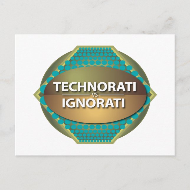 Technorati gegen Ignorati Horizontal Postkarte (Vorderseite)