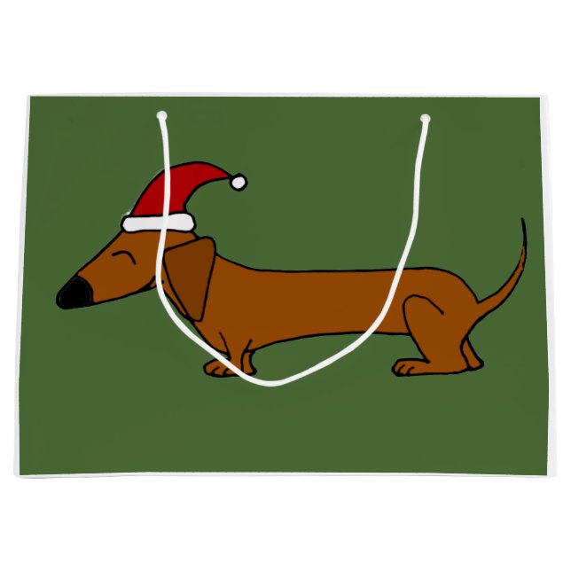 Teckel drôle dans le sac de cadeau de Noël de (Devant)