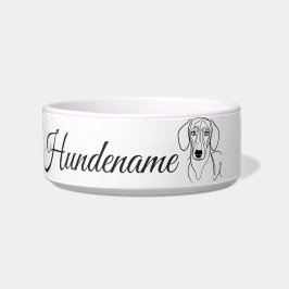 Teckel Minimalist Line Art personalized bowl Napf