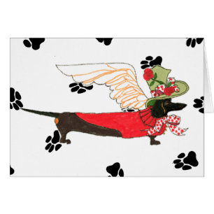 Teckel noir "os Mot " des anges de Gulliver