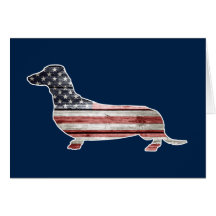 Teckel patriotique avec le drapeau américain