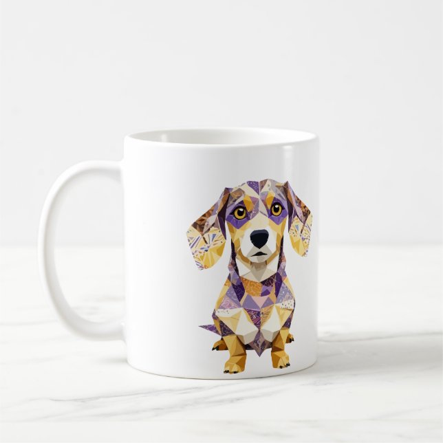 Teckel Playful Adorotives Süße Tier Farbenfroh Fun Kaffeetasse (Links)