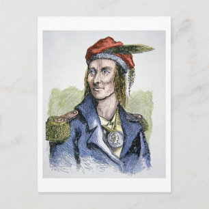 Tecumseh (1768-1813) (farbige Gravur) Postkarte