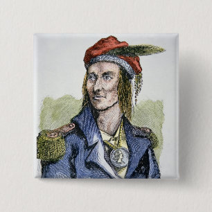 Tecumseh (1768-1813) (farbiger Stich) Button