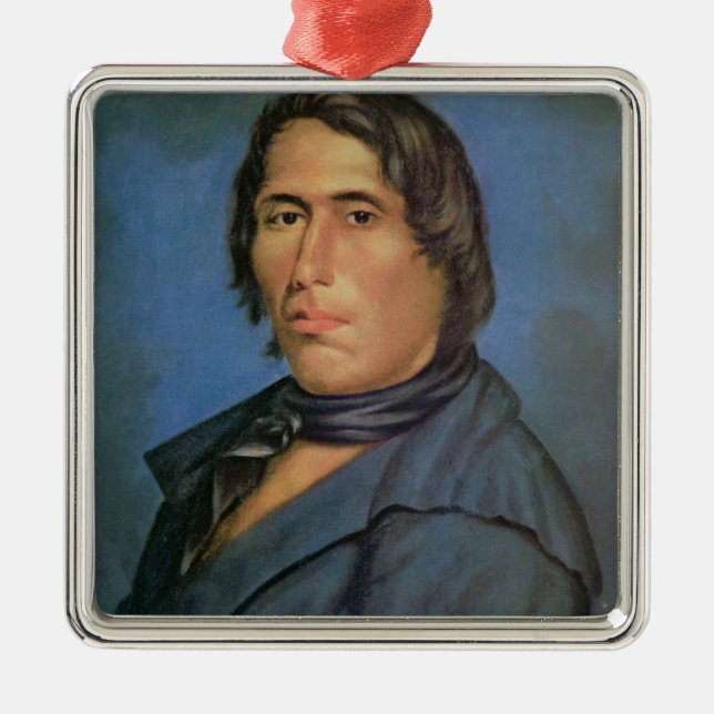 Tecumseh (1768-1813) (Öl auf Leinwand) Silbernes Ornament (Vorne)