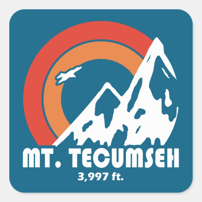 Tecumseh New Hampshire Sun Eagle Quadratischer Aufkleber (Vorderseite)