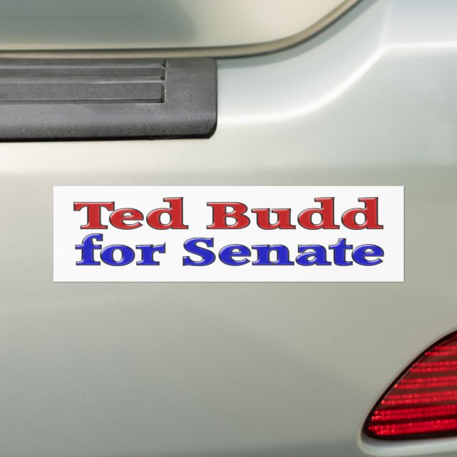 Ted Budd für Senat mit rot-blauem Text Autoaufkleber (Auf Auto)