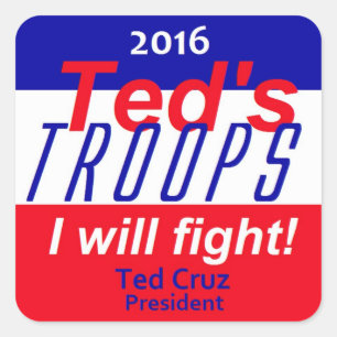 Ted Cruz 2016 Quadratischer Aufkleber