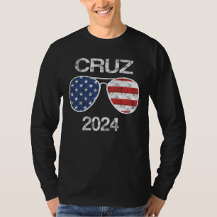 Ted Cruz 2024 Vintag American USA Flag Sonnenbrill T-Shirt