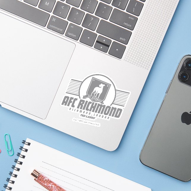 Ted Lasso | AFC Richmond Athletic Stripe Graphic Aufkleber (Laptop mit iPhone)