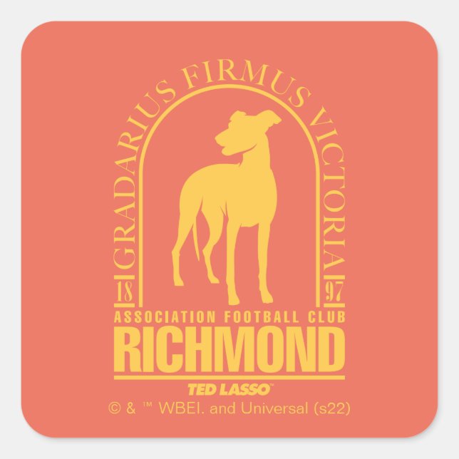 Ted Lasso | AFC Richmond Gold Arched Logo Quadratischer Aufkleber (Vorderseite)