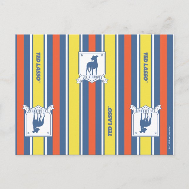 Ted Lasso | AFC Richmond Logo Streifenmuster Postkarte (Vorderseite)