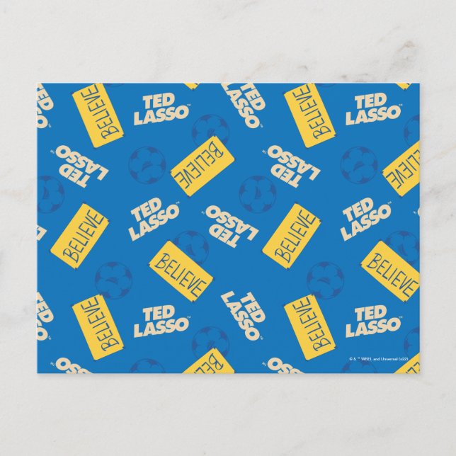 Ted Lasso | Believe Sign and Ball Toss Pattern Postkarte (Vorderseite)