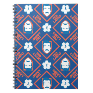 Ted Lasso Face and Ball Diamond Pattern Notizblock