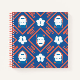 Ted Lasso Face and Ball Diamond Pattern Notizbuch