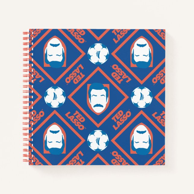 Ted Lasso | Face and Ball Diamond Pattern Notizbuch (Vorderseite)