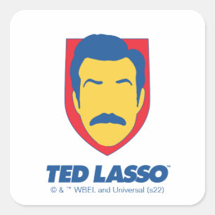 Ted Lasso   Face Icon Quadratischer Aufkleber