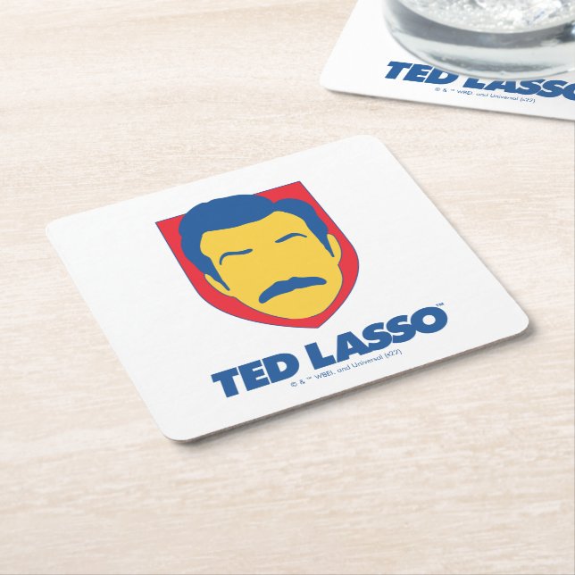 Ted Lasso | Face Icon Rechteckiger Pappuntersetzer (angewinkelt)
