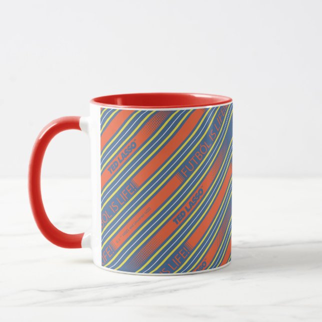 Ted Lasso | Fútbol ist Lebensstreifenmuster Tasse (Links)