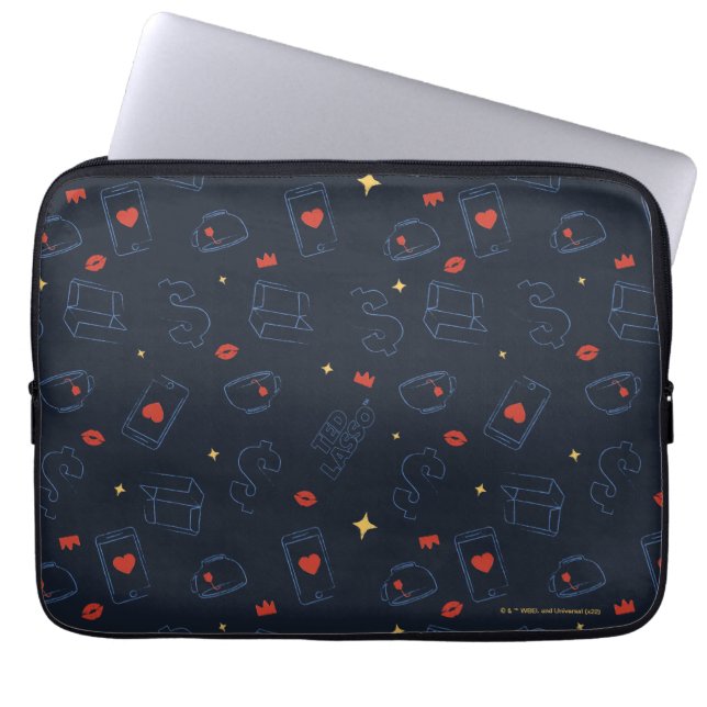Ted Lasso | Muster für Tee und Biscuit-Symbol Laptopschutzhülle (Vorderseite)