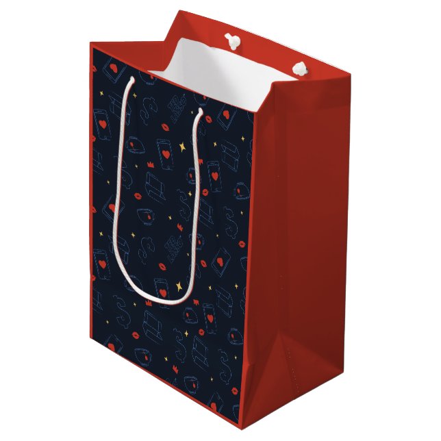 Ted Lasso | Muster für Tee und Biscuit-Symbol Mittlere Geschenktüte (Vorderseite Schrägansicht)