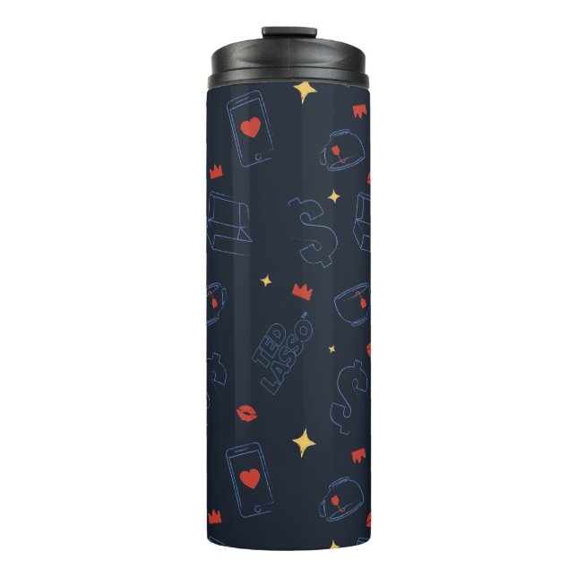 Ted Lasso | Muster für Tee und Biscuit-Symbol Thermosbecher (Vorderseite)