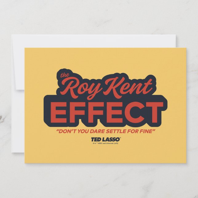 Ted Lasso | The Roy Kent Effect Typografy Graphic Mitteilungskarte (Vorderseite)