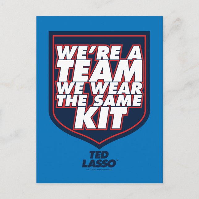 Ted Lasso | We're A Team Typography Graphic Postkarte (Vorderseite)
