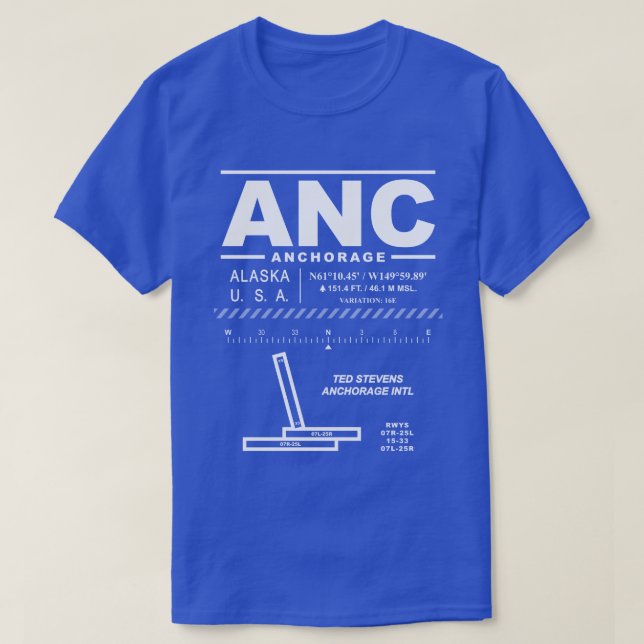 Ted Stevens Anchorage Intl Airport ANC T - Shirt (Design vorne)