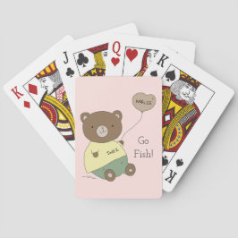 Tedd E. Teddy Bear Peach Go Fisch Personalisiert Spielkarten