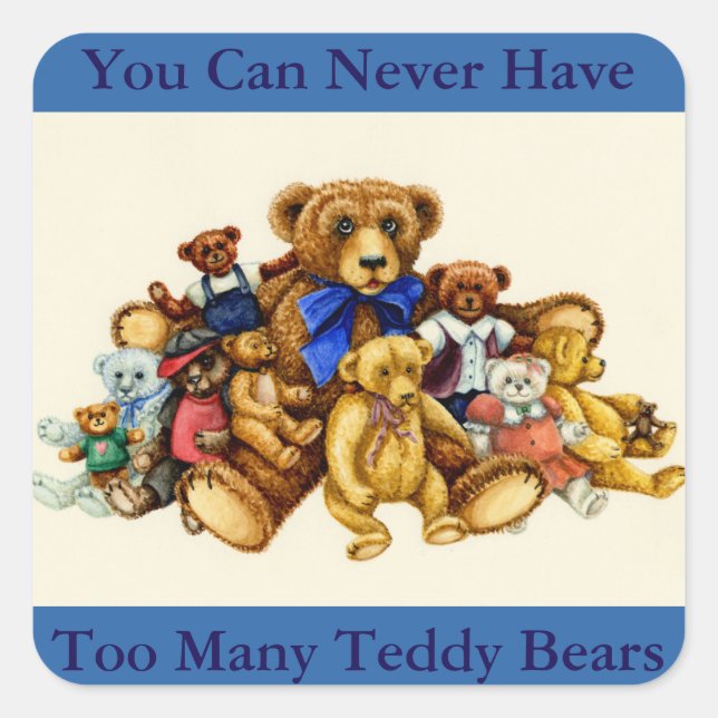 TEDDDDY BEAR HUGS STICKERS Carré, feuille (Devant)