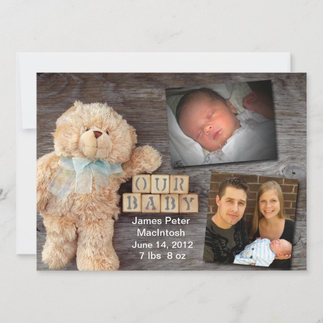 Teddy-Ankündigung zu Holzblöcken Ankündigung (Vorderseite)