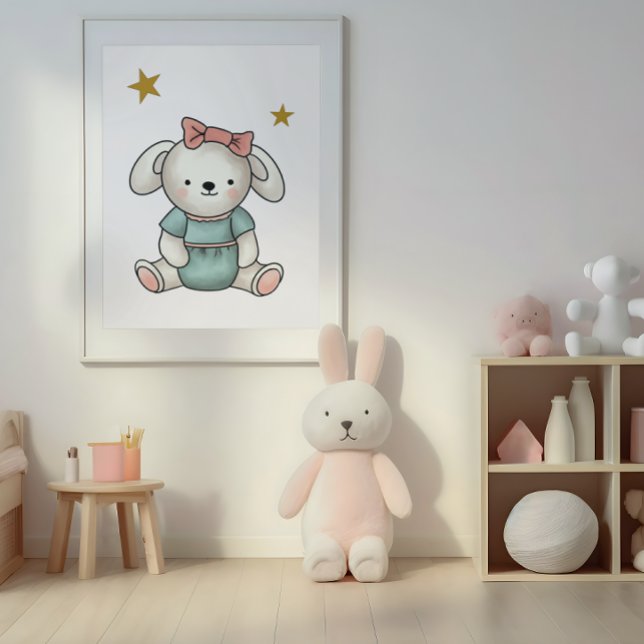 Teddy avec robe et ruban Poster (Créateur téléchargé)