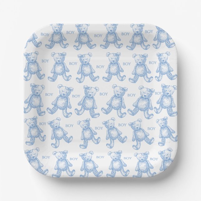 Teddy-Baby-Party-Papierteller Pappteller (Vorderseite)