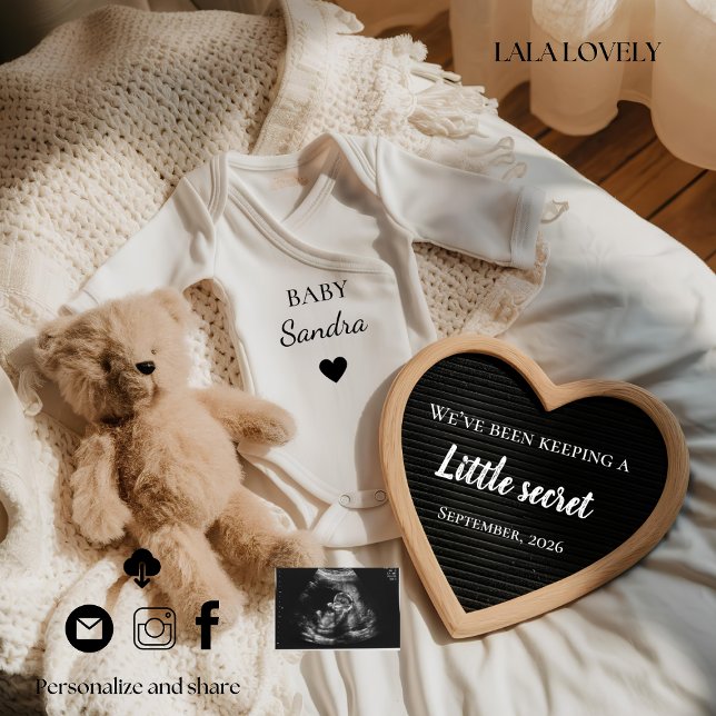  Teddy baby  reveal pregnancy announcement card  Ankündigung (Von Creator hochgeladen)