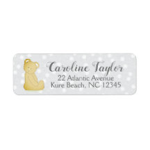 Teddy Baby shower ours Étiquette de adresse gris e