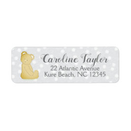 Teddy Baby shower ours Étiquette de adresse gris e