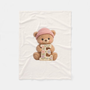 Teddy Bär Anfangsbuchstabe E Baby Mädchen Geschenk Fleecedecke