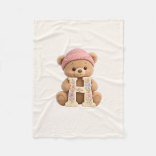 Teddy Bär Anfangsbuchstabe H Baby Mädchen Geschenk Fleecedecke