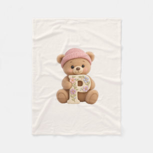 Teddy Bär Anfangsbuchstabe P Baby Mädchen Geschenk Fleecedecke