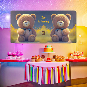 Teddy Bär auf der Wiese, niedliche Kinder jeden Al Banner