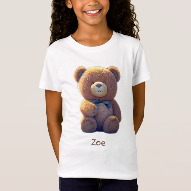 Teddy Bär auf der Wiese, niedliche Kinder T-Shirt (Vorderseite)