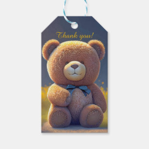 Teddy Bär auf der Wiese, niedlicher Brauch Geschenkanhänger