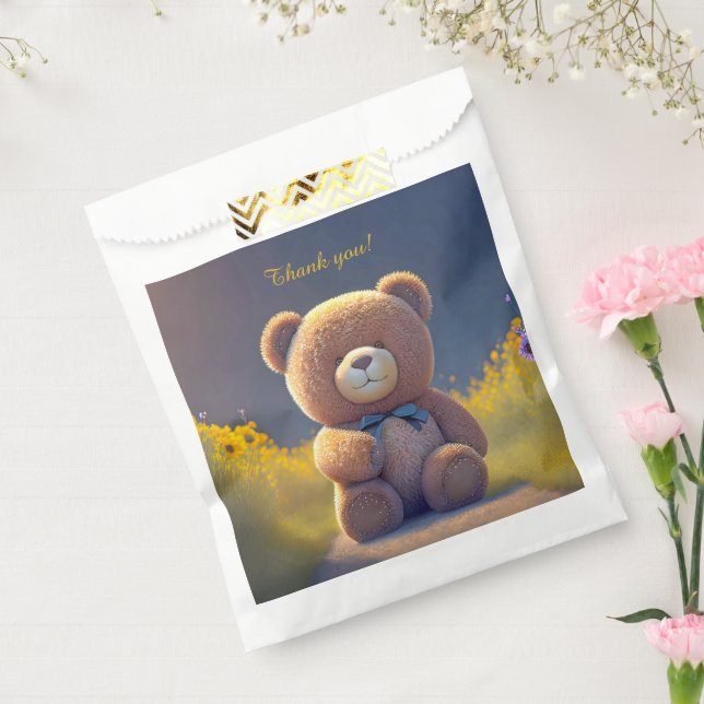Teddy Bär auf der Wiese, niedlicher Brauch Geschenktütchen (Versiegelt)